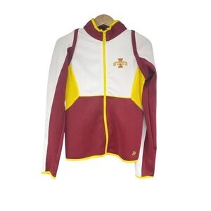Authentic Jacket Medium Iowa State Cyclones Ladies Athletic Zip Up Red White NWT